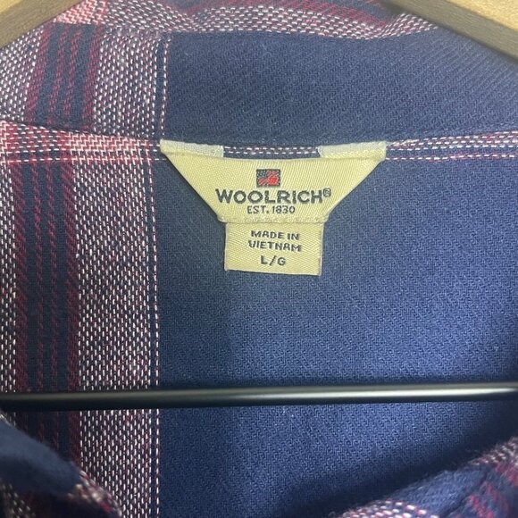 Woolrich Womens Button Up Long Sleeve Blue Red Flannel Shirt Size Large.‎ - Picture 7 of 10